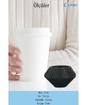 Siyah Mumluk Şamdan 3 Adet Tealight Uyumlu Elmas Çizgili Model